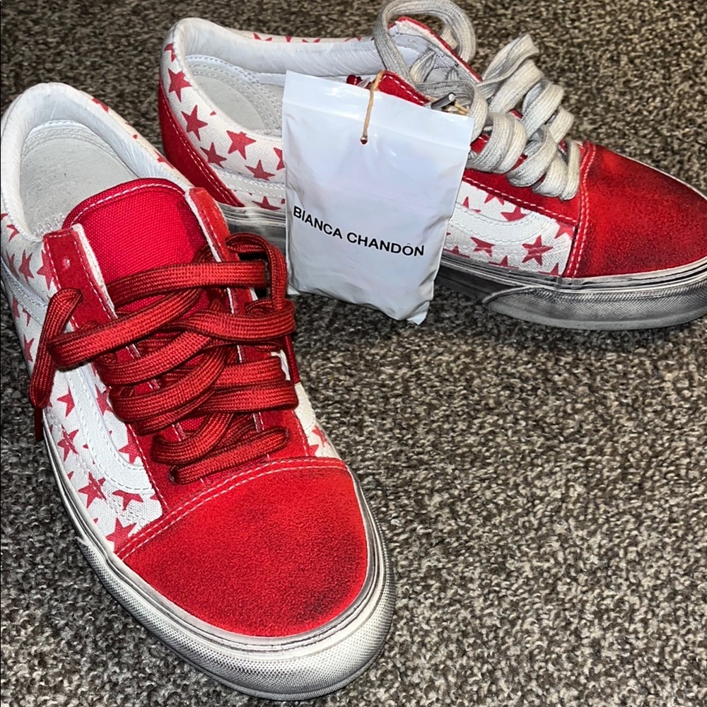 Vans Red and White Star Sneakers